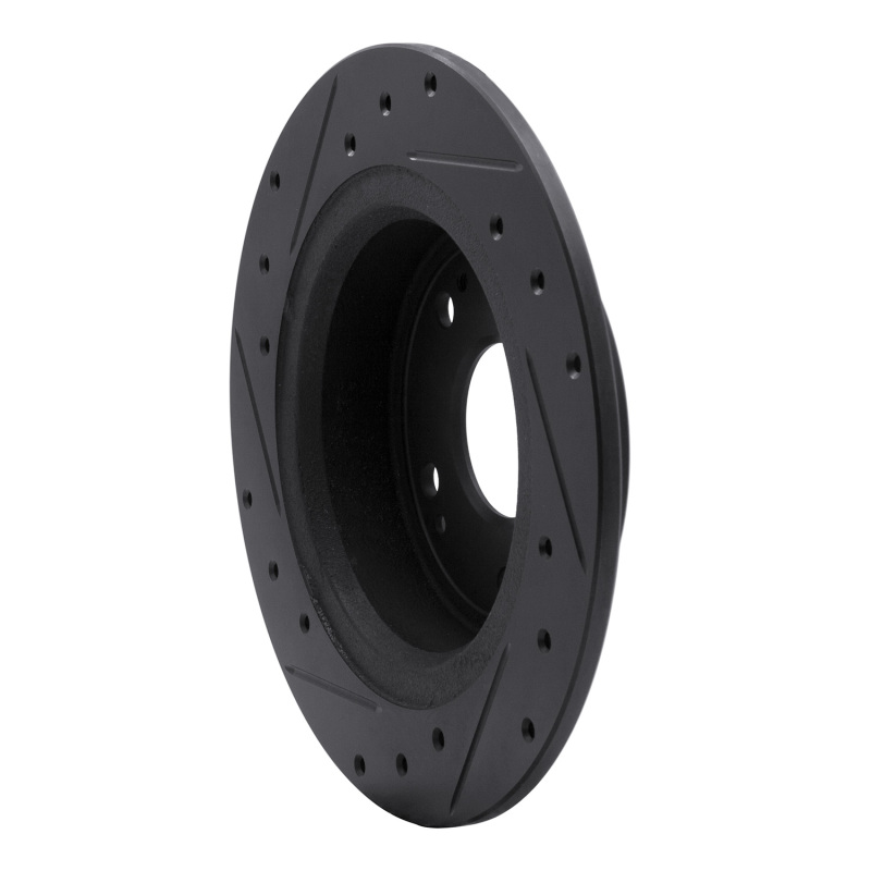 Acura TSX Brake Rotor (1) - Rear Right - R1 Concepts - Drilled & Slotted - Black - `05-`22